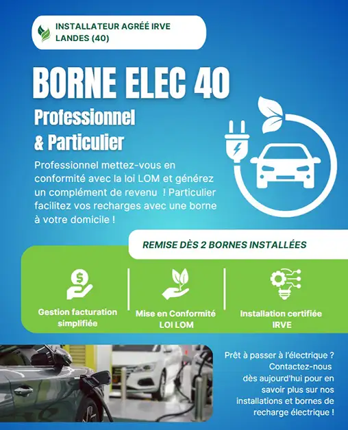 meilleur prix offre installation IRVE en borne de recharge électrique à Capbreton